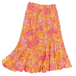 Ala Von Auersperg $695 Floral Eyelates Full Maxi Skirt Size L Summer Festive